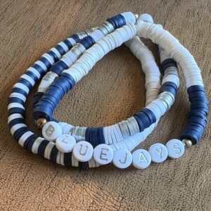 Blue and White 'Bluejays' Beaded Necklace